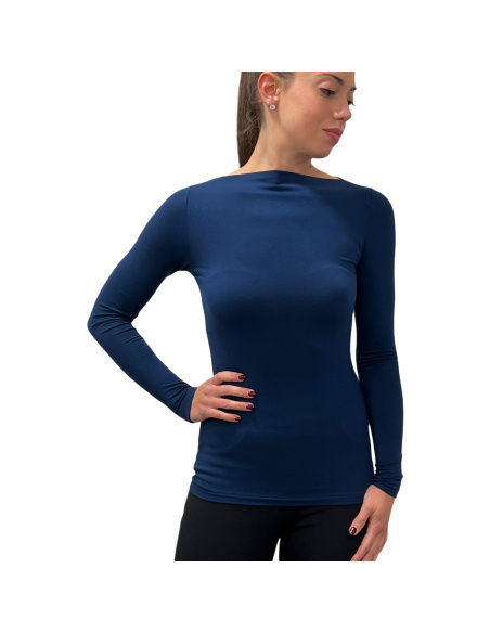 Long Sleeved Sweater Boat Neck Micro Modal, Venere, Softy Madiva VENERE-BARCHET