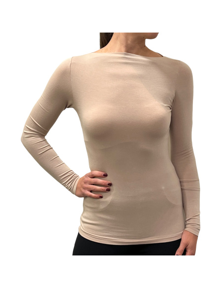 Pull Col Bateau Manches Longues Micro Modal, Venere, Softy Madiva VENERE-BARCHETTA