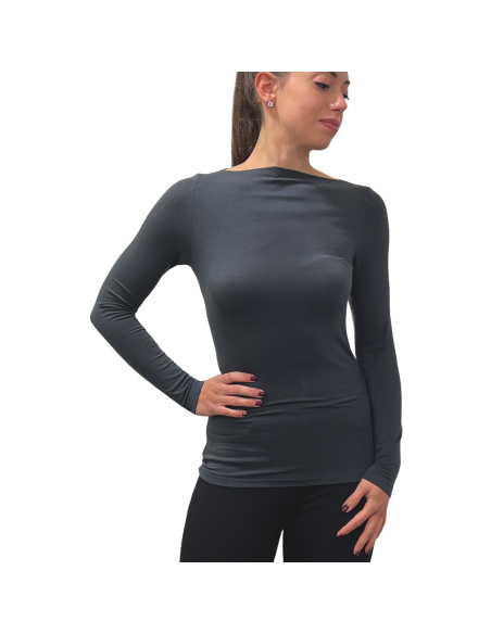 Long Sleeved Sweater Boat Neck Micro Modal, Venere, Softy Madiva VENERE-BARCHET