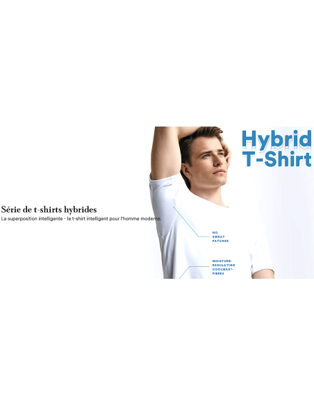 T-Shirt Hybrid Col Rond, Mey 30037-123