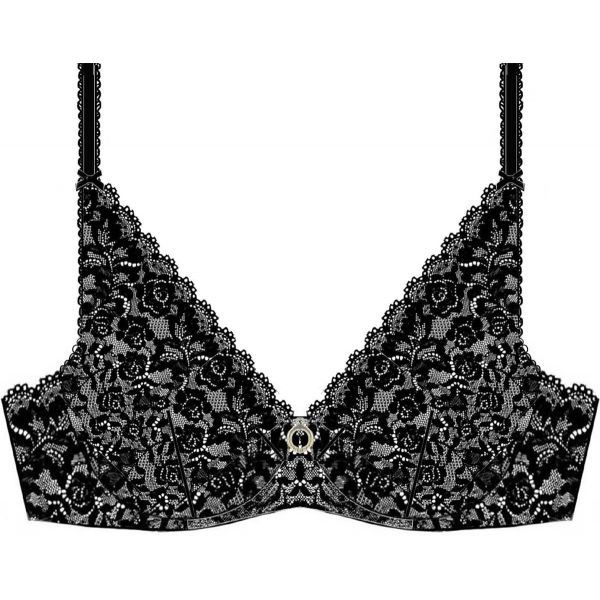 Soutien-Gorge Triangle Plunge, Rosessence, Aubade HK12-NOIR