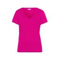 T-Shirt Manches Courtes Col V, Sleep & Lounge - Fuschia, Hanro, 077876-1370