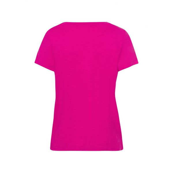 T-Shirt Manches Courtes Col V, Sleep & Lounge - Fuschia, Hanro, 077876-1370