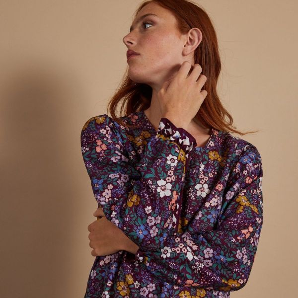 Chemise De Nuit Courte Manches Longues, Mabon-Grenat, Laurence Tavernier 2221142