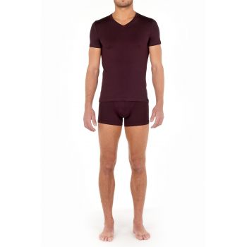 Tee-Shirt Col V, Tencel Soft - Bordeaux, Hom 402466-00ZQ 2