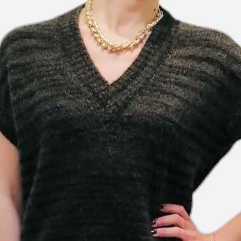 Pull Manches Courtes Col V 70% Alpaca, Oscalito 6710-932 2