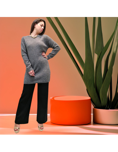 Long Sleeve Alpaca Sweater Dress  28% Alpaga & 15% Laine, Oscalito 6707-261