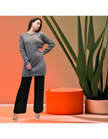Long Sleeve Alpaca Sweater Dress  28% Alpaga & 15% Laine, Oscalito 6707-261