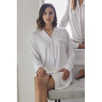 Chemise de Nuit Manches Longues Boutonnée, Admas 51505 2