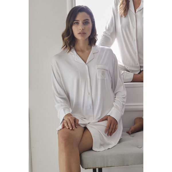 Chemise de Nuit Manches Longues Boutonnée, Admas 51505