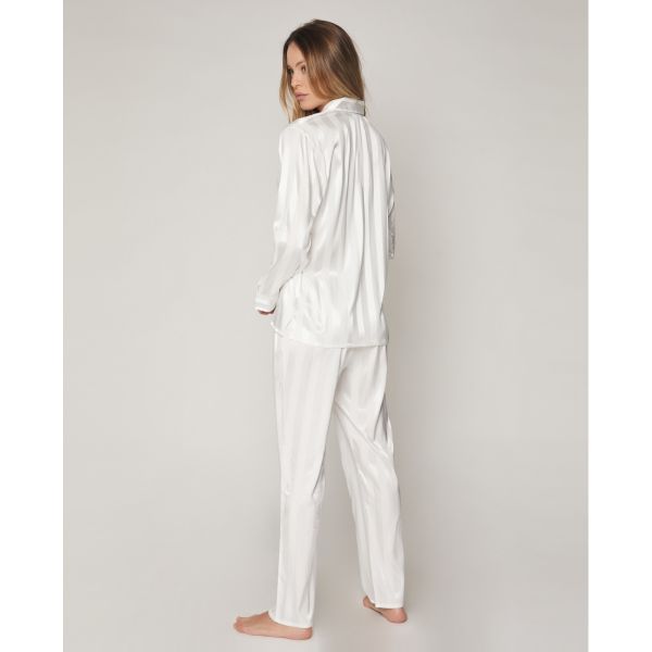 Pyjama Satin Boutonné Nacré, Admas 55838
