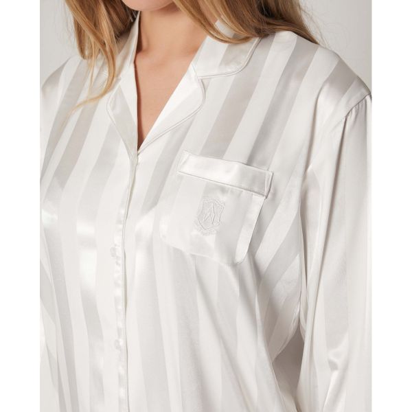 Pyjama Satin Boutonné Nacré, Admas 55838