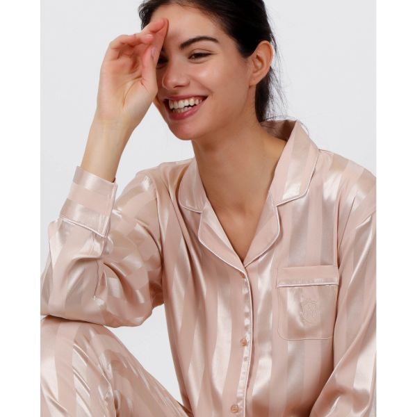 Pyjama Satin Rose Poudré, Admas 55838