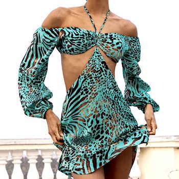 Robe De Plage Courte, Animale, Luli Fama L732J86-035