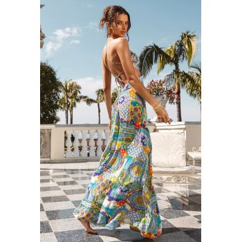 Robe Longue Dos Croisée, Amalfi, Luli Fama L725K77-111 2
