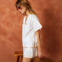 Pyjama Short Manches Courtes, Essentiel Uni, Laurence Tavernier 2311223-BLANC
