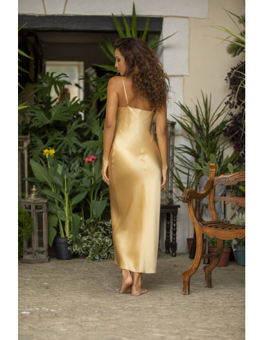 Long dress ODANA Plain silk, Odana, Marjolaine ODANA-0097