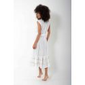 Robe Longue Boutonnée Sans Manches, Iris, Iconique IC23-014-BLANC