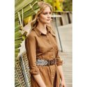 long shirt dress, Ana, Iconique IC23-049-MARRON