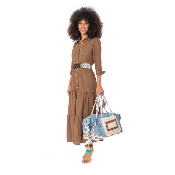 long shirt dress, Ana, Iconique IC23-049-MARRON