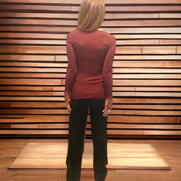 Top Manches Longues, 85% Laine 15% Soie, Moretta 5922-VINACCIA