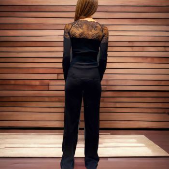 Pull Manches Longues, 85% Laine 15% Soie, Moretta 5918-NERO 2