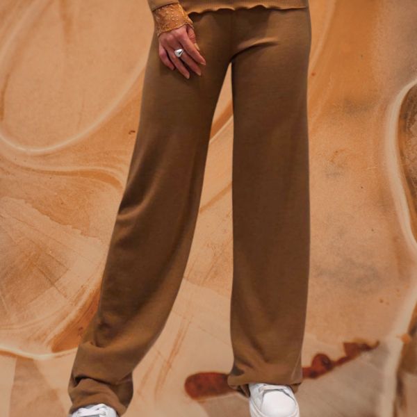 Pantalon, 85% Laine 15% Soie, Moretta 5870-CAMEL