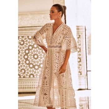 Robe Longue Manche 3/4, Alba, Iconique IC24-005