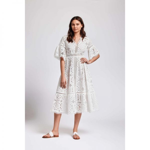 Robe Longue Manche 3/4, Alba, Iconique IC24-005