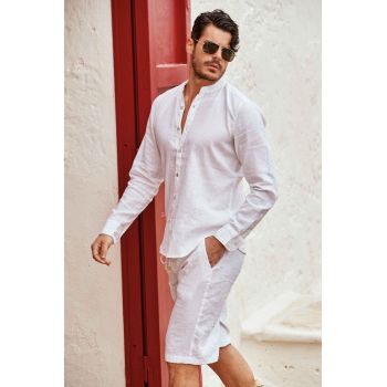 Chemise en Lin, Leo, David DM-LEO-BLANC 2