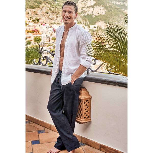 Pantalon en Lin, Nathan, David DM-NATHAN-MARINE