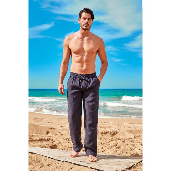 Pantalon en Lin, Nathan, David DM-NATHAN-MARINE