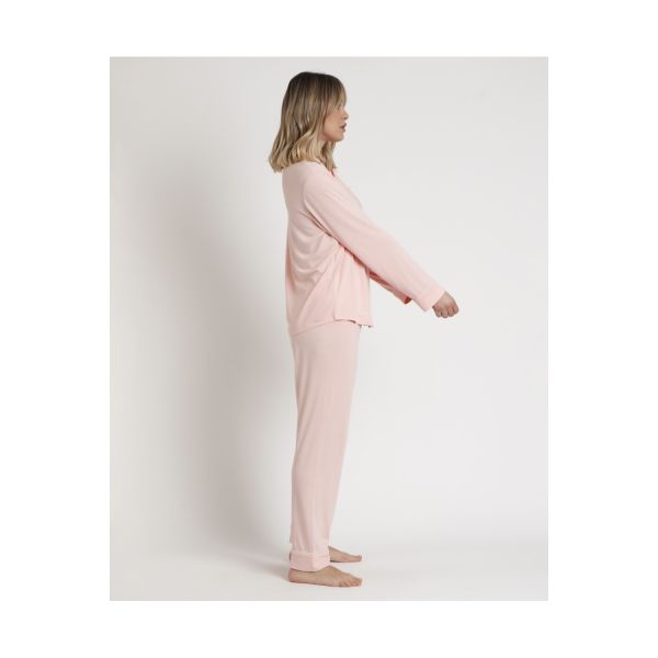 Pyjama Pantalon & Manches Longues, Admas 62617-CORAL