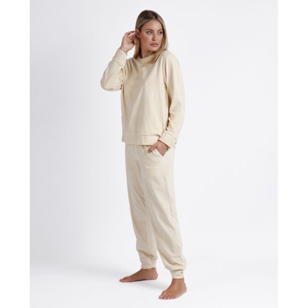 Pyjama Pantalon & Manches Longues, Admas 56192-BEIGE