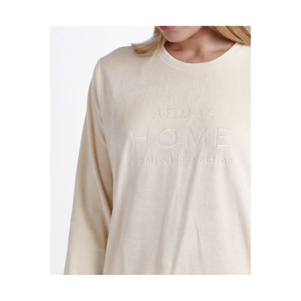 Pyjama Pantalon & Manches Longues, Admas 56192-BEIGE
