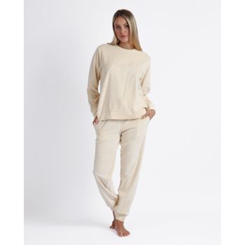Pyjama Pantalon & Manches Longues, Admas 56192-BEIGE