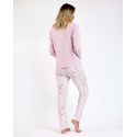 Pyjama Pantalon & Manches Longues, Admas 62633-ROSE