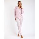 Pyjama Pantalon & Manches Longues, Admas 62633-ROSE