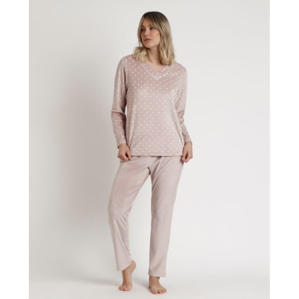 Pyjama Pantalon & Manches Longues, Admas 62651-PIEDRA