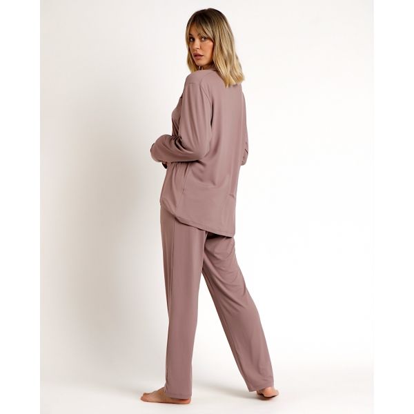 Pyjama Pantalon & Manches Longues, Admas 62617-MOKA