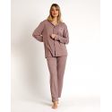 Pyjama Pantalon & Manches Longues, Admas 62617-MOKA