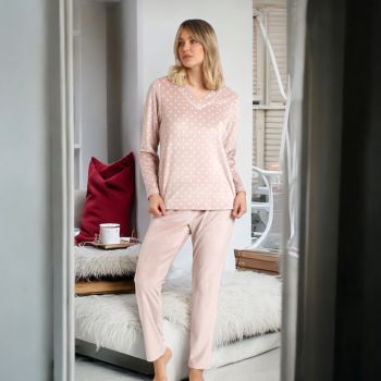 Pyjama Pantalon & Manches Longues, Admas 62651-PIEDRA