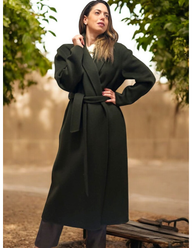 Manteau Laine Long à capuche, Lou Andrea LOU430773-BRONZE