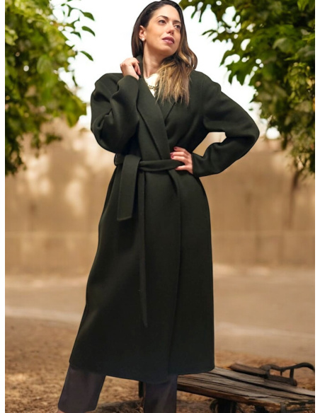 Manteau Laine Long à capuche, Lou Andrea LOU430773-BRONZE