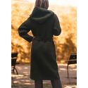 3/4 Hooded Double Breasted Coat in Wool, Lou Andrea LOU430773-BRONZE