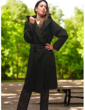 Manteau Laine Long à capuche, Lou Andrea LOU430773-BRONZE