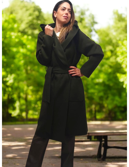 Manteau Laine Long à capuche, Lou Andrea LOU430773-BRONZE