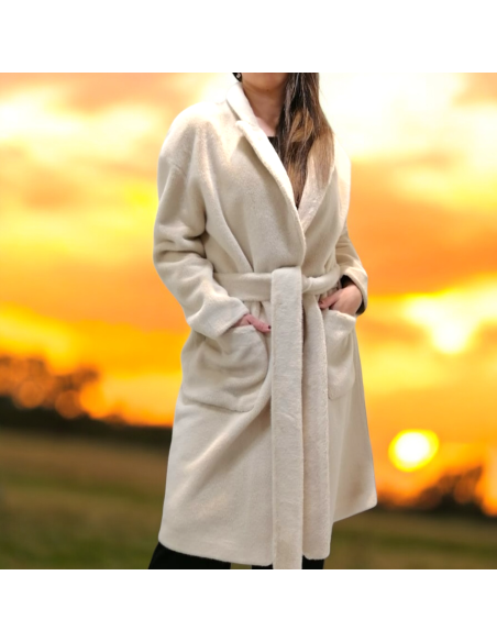 Manteau 3/4 Manches Longues Eco Fourrure, Lou Andrea C22-3