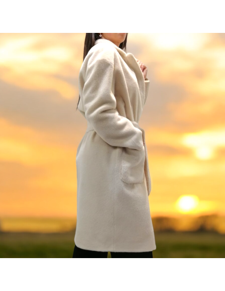 Manteau 3/4 Manches Longues Eco Fourrure, Lou Andrea C22-3