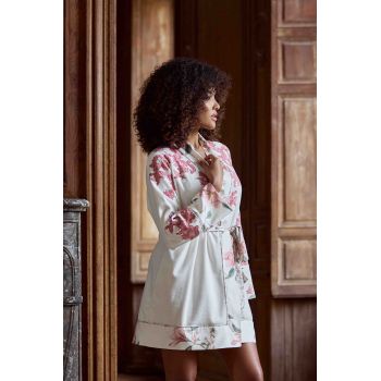 Peignoir Court en Velours et Dentelle, Vivianne, Marjolaine 5VIV2001-0074